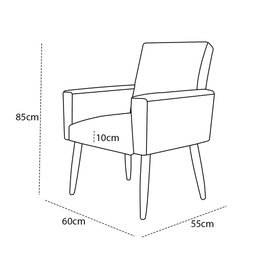Cadeira Poltrona Sala Escritorio Recepção Nina Suede Cappuccino  Herrero - 6