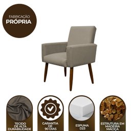 Cadeira Poltrona Sala Escritorio Recepção Nina Suede Cappuccino  Herrero - 7