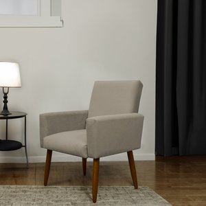 Cadeira Poltrona Sala Escritorio Recepção Nina Suede Cappuccino  Herrero