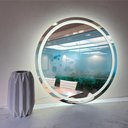 Ver imagem 3 de Espelho Brillare Redondo Jateado com 3 Tons de Led e Botão Touch Screen Fonte Slim 70x70