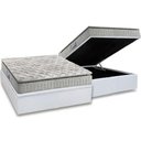 Ver imagem 1 de Cama Box Baú Casal: Colchão Espuma D33 Anjos Orthosono Pillow Top + Base CRC Courano White(138x188)