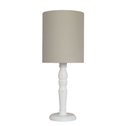 Ver imagem 1 de Luminária de Mesa Cúpula Tecido Cinza Base Branco Provençal