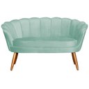 Ver imagem 2 de Namoradeira Estofada Decorativa Para Recepção Pétala Veludo Verde Chá - LM DECOR