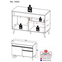 Ver imagem 4 de Gabinete Banheiro 2 Portas E 1 Gaveta Retrô 120Cm Multimóveis V5025 Branco Branco