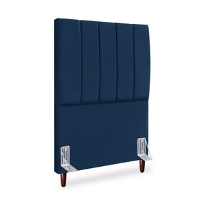 Cabeceira Estofada Cama Box Solteiro Carla 100cm com Frame Suede:azul Marinho