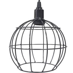 Lustre Pendente Aramado Triplo Globo Cabo Regulável Luminária Agp Ilumini Retro Globo Luxtpenar Pret - 4