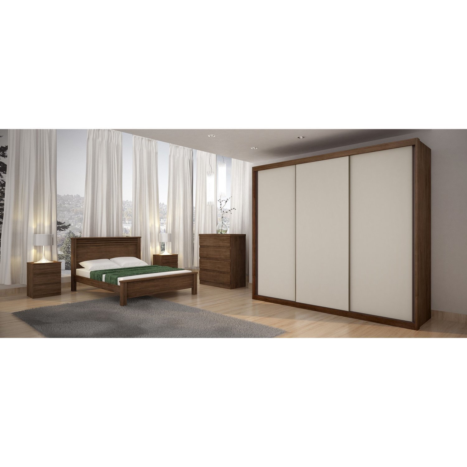 Guarda Roupa Casal 3 Portas 4 Gavetas Vegas - 5