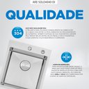 Ver imagem 3 de Kit Cuba Gourmet com Acessórios Solo 40x40 e Dosador e Válvula e Escorredor e Tampa Decorativa Arell