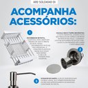 Ver imagem 5 de Kit Cuba Gourmet com Acessórios Solo 40x40 e Dosador e Válvula e Escorredor e Tampa Decorativa Arell
