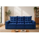 Ver imagem 2 de Sofá Retrátil e Reclinável 2,10m C/ 03 Módulos em Tecido Suede Azul
