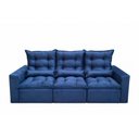 Ver imagem 1 de Sofá Retrátil e Reclinável 2,10m C/ 03 Módulos em Tecido Suede Azul