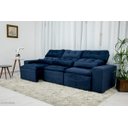 Ver imagem 2 de Sofá Retrátil e Reclinável 2,10m C/ 03 Módulos em Tecido Suede Azul