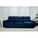 Ver imagem 4 de Sofá Retrátil e Reclinável 2,10m C/ 03 Módulos em Tecido Suede Azul