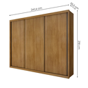 Ver imagem 3 de Guarda-Roupa Casal 100% MDF 3 Portas de Correr 6 Gavetas Marrom Cumaru Vegas