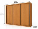 Ver imagem 4 de Guarda-Roupa Casal 100% MDF 3 Portas de Correr 6 Gavetas Marrom Cinamomo Vegas