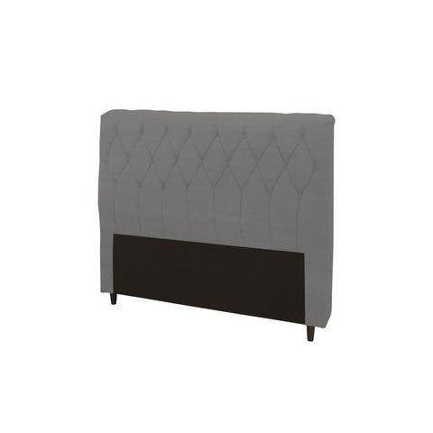 Cabeceira Viena Plus Casal 1400mm Veludo Slim Chumbo - Simbal