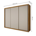 Ver imagem 3 de Guarda-Roupa Casal 100% MDF 3 Portas de Correr 6 Gavetas Cumaru/Fendi Vegas
