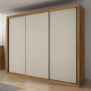 Ver imagem 1 de Guarda-Roupa Casal 100% MDF 3 Portas de Correr 6 Gavetas Cumaru/Fendi Vegas