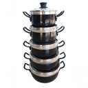 Ver imagem 1 de Jogo de 5 Panelas Caldeirão Pretas de Alumínio Grosso Belmar