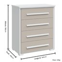 Ver imagem 2 de Cômoda Grande com 4 Gavetas Angra Rimo - Branco/offwhite