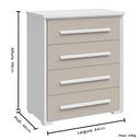 Ver imagem 2 de Cômoda Grande com 4 Gavetas Angra Rimo - Branco/Offwhite