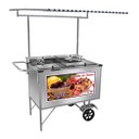 Ver imagem 1 de Carrinho de Salada de Frutas Açaí Inox Toldo e Rodas Maciças Cefaz