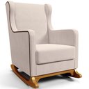 Ver imagem 3 de Poltrona de Amamentação com Balanço e Puff Mavie L02 Suede Bege - Lyam Decor