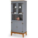 Ver imagem 1 de Cristaleira 4 Portas Malu Cor Cinza 88cm - 66580