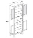 Ver imagem 3 de Cristaleira 4 Portas Malu Cor Cinza 88cm - 66580