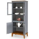 Ver imagem 2 de Cristaleira 4 Portas Malu Cor Cinza 88cm - 66580