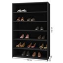 Ver imagem 3 de Armário Organizador Sapateira Multiuso Laís 5 Prateleiras Preto - Desk Design