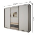 Ver imagem 4 de Guarda-Roupa Casal com Espelho 100% MDF 3 Portas de Correr 6 Gavetas Branco Vegas