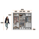 Ver imagem 5 de Guarda Roupa Casal MDF Vegas 3 Portas 6 Gavetas com Espelho
