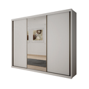Ver imagem 3 de Guarda-Roupa Casal com Espelho 100% MDF 3 Portas de Correr 6 Gavetas Branco Vegas