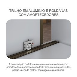 Guarda Roupa Casal MDF Vegas 3 Portas 6 Gavetas com Espelho - 7
