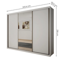 Ver imagem 4 de Guarda-Roupa Casal com Espelho 100% MDF 3 Portas de Correr 6 Gavetas Branco Vegas