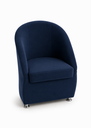 Ver imagem 1 de Cadeira Poltrona Lua Arredondada Tila Suede – para Sala, Escritório, Jantar e Penteadeira Cor Azul