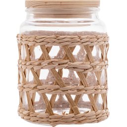 Kit 4 Potes Herméticos Vidro com Sisal Tampa Madeira Wolff 750ml Porta Mantimentos - 5