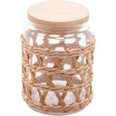 Ver imagem 3 de Kit 4 Potes Herméticos Vidro com Sisal Tampa Madeira Wolff 750ml Porta Mantimentos