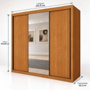 Ver imagem 5 de Guarda-Roupa Casal com Espelho 100% MDF 3 Portas de Correr 6 Gavetas Marrom Cinamomo Vegas