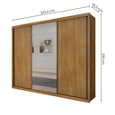 Ver imagem 4 de Guarda-Roupa Casal com Espelho 100% MDF 3 Portas de Correr 6 Gavetas Marrom Cumaru Vegas
