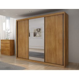 Guarda-Roupa Casal MDF Vegas 3Pts 6Gav com Espelho  - 1