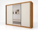 Ver imagem 3 de Guarda-Roupa Casal com Espelho 100% MDF 3 Portas de Correr 6 Gavetas Cinamomo/Fendi Vegas