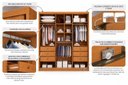 Ver imagem 6 de Guarda-Roupa Casal com Espelho 100% MDF 3 Portas de Correr 6 Gavetas Cinamomo/Fendi Vegas
