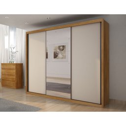 Guarda-Roupa Casal MDF Vegas 3Pts 6Gav com Espelho - 1
