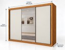 Ver imagem 4 de Guarda-Roupa Casal com Espelho 100% MDF 3 Portas de Correr 6 Gavetas Cinamomo/Fendi Vegas