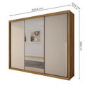 Ver imagem 3 de Guarda-Roupa Casal com Espelho 100% MDF 3 Portas de Correr 6 Gavetas Cumaru/Fendi Vegas