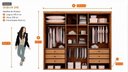 Ver imagem 5 de Guarda-Roupa Casal com Espelho 100% MDF 3 Portas de Correr 6 Gavetas Cinamomo/Fendi Vegas