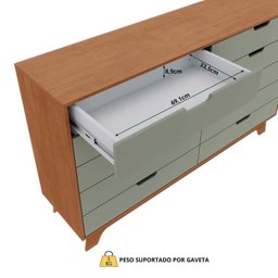 Cômoda para Quarto Infantil 10 Gavetas 100% Mdf Alice - 7