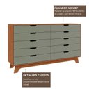 Ver imagem 6 de Cômoda para Quarto Infantil 10 Gavetas 100% MDF Alice Yescasa Marrom/Verti/Castanho